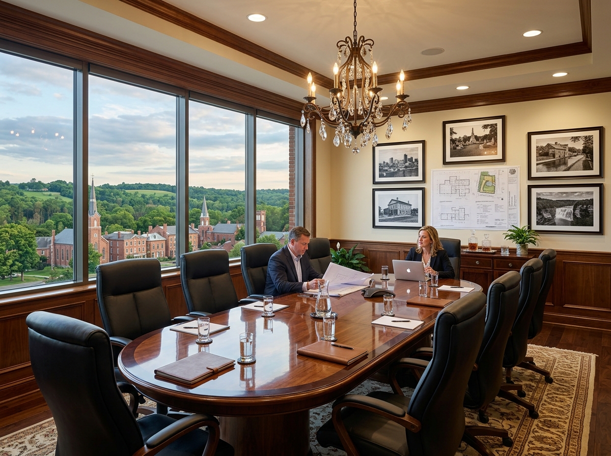 Executive boardroom overlooking the Genesee Valley in Livingston County